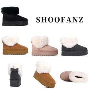 SHOOFANZ Women's Winter Warm Boots Women's Snow Winter Boots Women's Plush Warm Fashion Boots Women's Solid Ankle Boots Women's Outdoor Non-Slip Walking Boots Women's Casual Comfort Boots Size 3-9 Women's Indoor Platform Boots