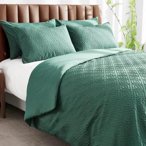 3d Embossed Texture Duvet Quilt Cover Set Canterbury Square Pattern Microfiber Signature Bedding Luxury Single Double King SuperKing Size Bed Soft Charcoal Green Grey White