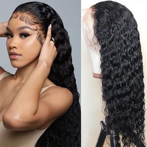 Deep Wave 13x6 Invisible Transparent Lace Frontal Wig Human Hair Wigs 13x4 Curly Lace Front Wigs For Women Remy 100% Human Hair Wet and Wavy Pre Plucked Natural Hairline 14-36 Inches Available