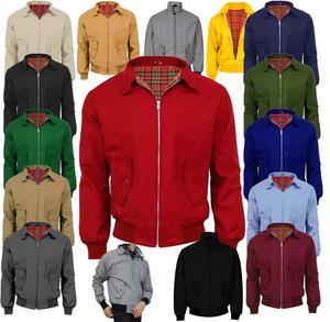 Marcus Harrington Jacket men Adults Classic Retro Bomber Tartan Lining lightweight Coat Menswear Hem Tops Stylish Ribbed Long Sleeve Collar Casual Outerwear Underwear Longsleeves Beige Plain