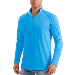 MAGCOMSEN Men's Long Sleeve 1/4 Zip Up UPF 50+ Sun Tees Fishing Running Outdoor Rash Guard T-Shirts Polyester Regular Fit Long Length Summer Adult Solid 0 Pockets 1 Count