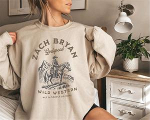 Zach Bryan Shirt, Godspeed Wild Western T-shirt, Country Music Hoodie, Vintage Cowboy Sweatshirt