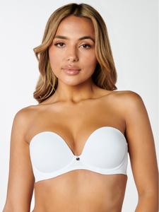 Strapless Plunge Push Up Bra White