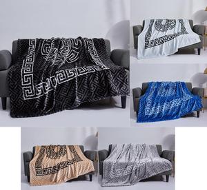 Flannel Greek Border Fleece Throw | Spring Summer Lightweight Faux Fur Blanket | Ultra Soft Luxury Sofa & Bed Throw for Home, Travel & Decor (150×200 / 200×240 cm)