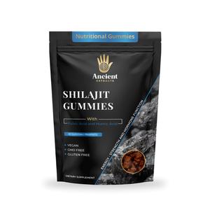 Ancient Extracts Shilajit Ashwagandha Chaga Edible Dietary Supplement Vegan Gummies Raspberry Flavour Energy Fulvic Acid 85 Essential Minerals Optimum Optimum Optimum
