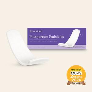 Lansinoh Postpartum Padsicles herbal-infused perineal pads for post-birth recovery, use with maternity pads, cooling, Aloe Vera, Witch Hazel for post birth