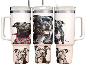 40oz Tumbler -Staffy - Staffordshire bull terrier - Dog gift - Personalised gift for her for him