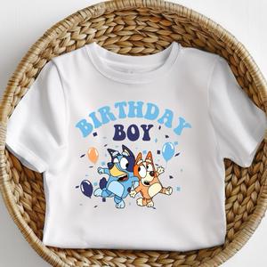 Bluey and bingo birthday boy cute celebration milestone kids Tshirt cotton toddler boy cute