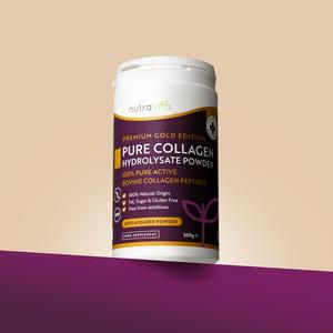 Nutravita Pure Collagen Hydrolysate Powder 500g - 100% Active Bovine Collagen Peptides - 50 Servings - Premium Gold Standard - Beauty Supplement - 8 Essential Amino Acids - Unflavoured - GMO Free - Healthcare