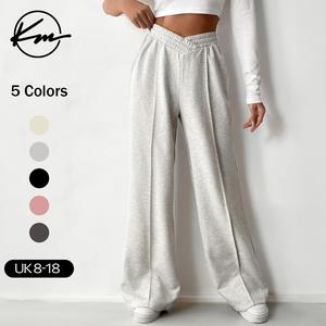KatchMe Athleisure Womenswear City Walk Stitches V Waist Wide Leg Sweatpants,High Waist Trousers,All-Match Women Teen Girls Pants,Street Womenswear