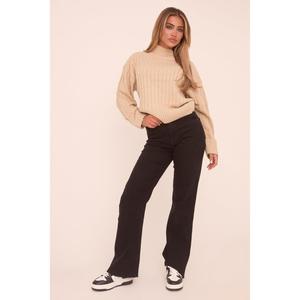 Harper Viral Women's Rebellious Fashion Stretch Straight Leg Frayed Hem Jeans