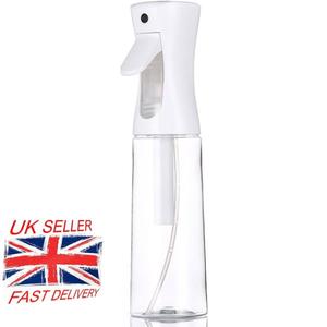 300ml Hairdressing Spray Bottle, Continuous Mist Spray Bottle For Hair Styling, Plants, Cleaning, Misting & Skin Care White and Black Color Easy to Use Hair Styling Combs Transparent Household Canister Containers Hand Organiser