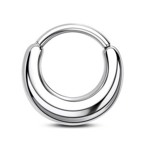 Silver Aura Titanium Hypoallergenic False Stretched Thick Septum Ring 16G