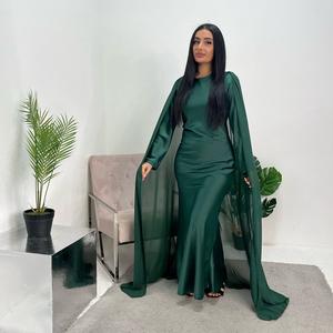 Ladies satin diamante cape modest dress onesize uk 6-12