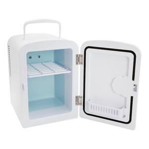 Global Gizmos Mini Fridge / Black or White / Table Top Fridge for Bedrooms / Portable Design with Carry Handle / 4 Litre / Ideal for Snacks, Beauty, Skincare & More