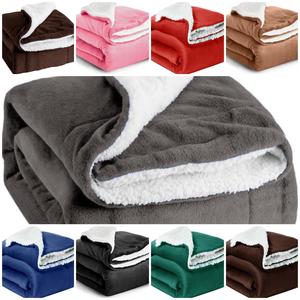 Sherpa Fleece Blanket - Soft and Fluffy Bed Throws and Blankets for Sofas - Reversible Microfiber Throw - Fluffy Microfiber Solid Blankets for Bed and Couch Double - Thick and Warm Blanket Fluffy Soft Sherpa Throw Sofa Blanket Bed Blanket Office Blanket