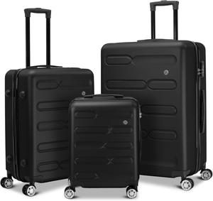 Tanness Suitcase Set of 3 | ABS Hard Shell Suitcase with Lock | Cabin Luggage, Luggage Sets, Cabin Suitcase, Luggage Set | Carry on Suitcase, Hand Luggage Suitcase bags