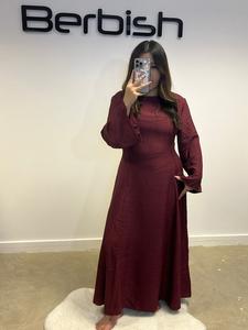 BERBISH "AMIRA" Tie back  Dress with Flared Sleeves, One Size (10-18), Premium Quality - Womenswear Modest Dress (140 cm), Casual Elegant Formal Feminine Lady Comfortable graduation