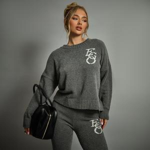 Long Sleeve Crew Neck Ego Graphic Oversized Jumper