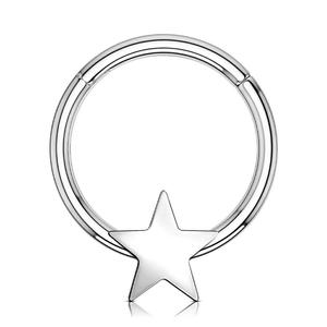 16G Star Shape Hinged Septum Ring - Body Piercing Jewelry