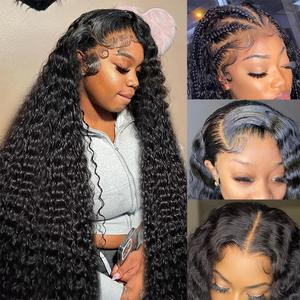 13x6 HD Lace Front Human Hair Wig For Women Deep Wave 200% High Density 13x4 Curly Transparent Lace Frontal Wigs Wet and Wavy Pre Plucked Natural Hairline
