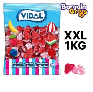 Vidal 1KG Twisted Heart Sweets – Delightful, Fruity, and Fun – Best Before March 2026 Candy Snack Bonbon