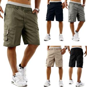 Mens Elasticated Waist Multi Pockets Cargo Shorts Combat Poly Cotton Pants M L XL 2XL 3XL 4XL 5XL 6XL Casual Menswear