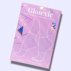 Glowxie Moisturising Gel Heel Socks - Repairs Cracked Heels - 2x Pairs - Gel Infused Lining Containing Essential Oils and Vitamins to Lock in Moisture, Supporting Deep Hydration. Open Toe, Breathable Design Hydrate