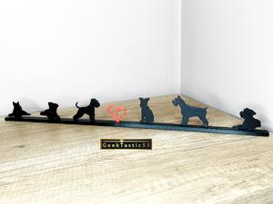 Modern Plastic Figurine dog, Most breeds available, Shadow Casting for Captivating Decor! Dog Lover gift art statue decor. Unique, Plastic rail with plastic dog silhouettes kit, dog lovers Present, dog sculpture. Door frame ornament