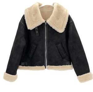 shearling aviator sheepskin jackets for women |faux suede fur jackets for women Winter Womenswear Coats Soft Lady Comfort Casual Basic Tops Underwear Outerwear Long Sleeve Longsleeves Turtleneck